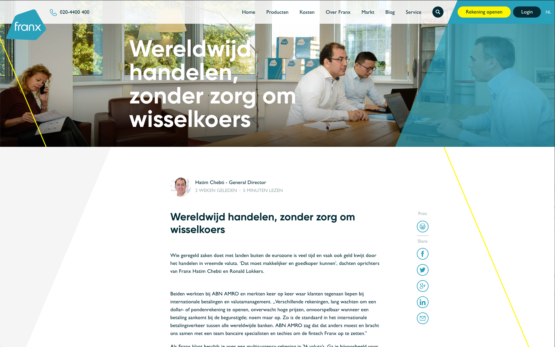 Franx advertorial in De Telegraaf - oktober 2018